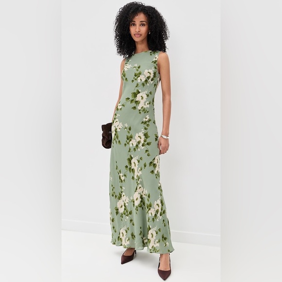 NWT Reformation Prescott Floral Mermaid Dress Greenery Wedding Guest Small - Picture 6 of 15
